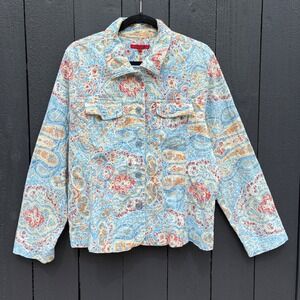 Joni B. Boho Floral Paisley Embroidered Jacket XL Art To Wear Western Textured
